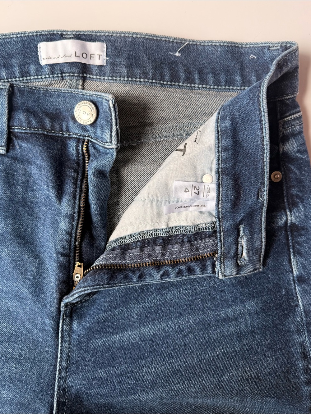 LOFT High-Rise Flare Crop